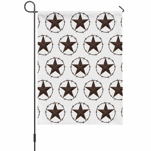 Country Star Texture Garden Flag 12 x 18 Inches, Western Metal Traditional Texas Style Weather Proof Outdoor Patio Flags Double Sided Small Garden Decoration for Yard Outside Home