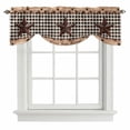 thumbnail image 1 of Country Star Tie Up Window Valance Farmhouse Texas Star Vintage Black Plaid Tie-up Valance for Kitchen Windows Adjustable Small Curtain Balloon Shades for Kitchen Bathroom Cafe 42x12inch, 1 of 9