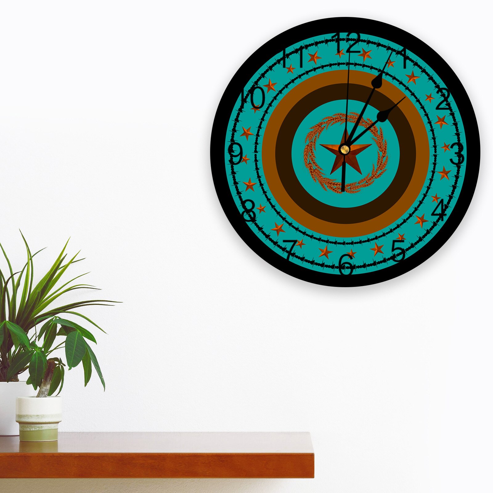 Country Star Wall Clock Modern Design Silent Wall Watch for Bedroom