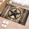 thumbnail image 1 of Country Star Washable Area Rug 2 x 3 ft Farmhouse Star Brown Beige Wood Grain, Soft Non Slip Rugs Stain Repellent Indoor Felt Carpet for Living Dining Room Bedroom Home Office, 1 of 9