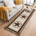 thumbnail image 1 of Country Star Washable Area Rug 2 x 6 ft Farmhouse Texas Star, Soft Non Slip Rugs Stain Repellent Indoor Felt Carpet for Living Dining Room Bedroom Home Office, 1 of 9