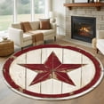 thumbnail image 1 of Country Star Washable Round Area Rug 5 ft, Wood Grain, Soft Non Slip Rugs Stain Repellent Indoor Felt Carpet for Living Dining Room Bedroom Home Office, 1 of 9