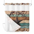 thumbnail image 1 of Country Stars No Hook Shower Curtain with Snap in Liner Vintage Rust Black Star Berry Brown Bright Green Wood Grain Waterproof Bathroom Shower Curtain with See Through Top Window 72" x 78", 1 of 9