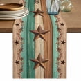 thumbnail image 1 of Country Stars Table Runner, Vintage Wood Grain Bless Our Home Farm Cotton Linen Kitchen Table Decoration Washable Dining Tabletop Runners for Home Party Decor 13x48 Inches, 1 of 9
