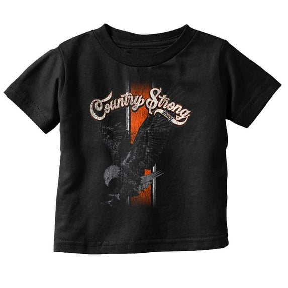 Country Strong Brand Bald Eagle Toddler Boy Girl T Shirt Infant Toddler Brisco Brands 12M