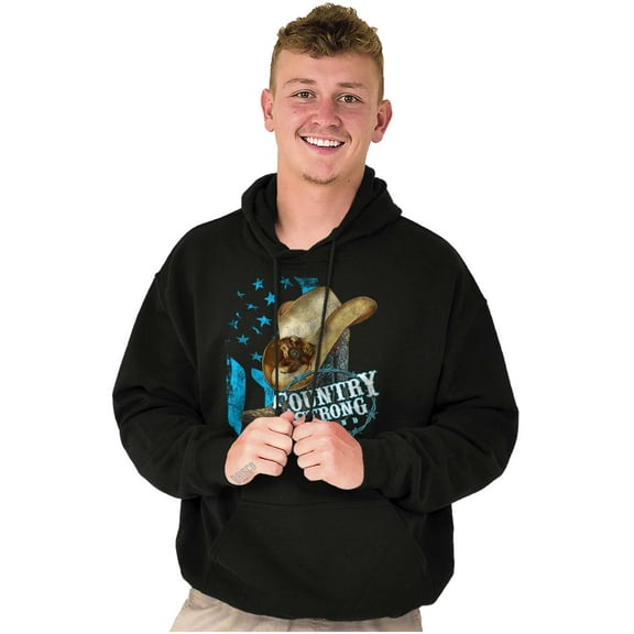 Country Strong Cowboy Hat Unisex Plus Fleece Graphic Hoodie Brisco Brands 2X