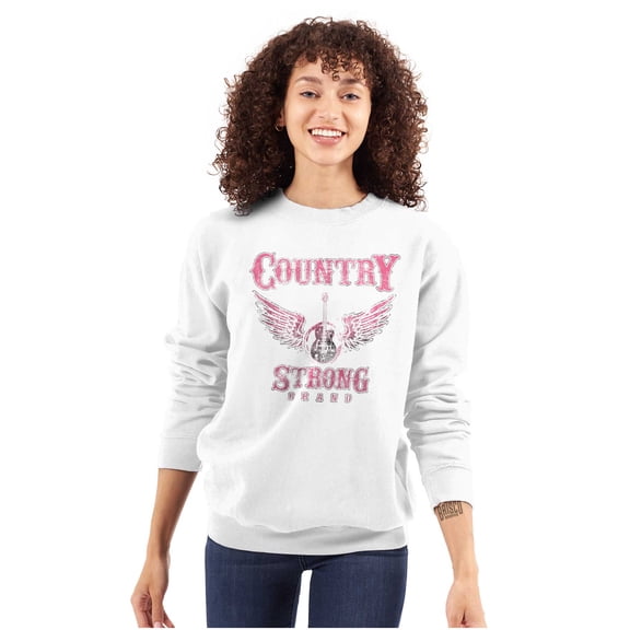 Country Strong Cowgirl Guitar Music Women Crewneck Sweatshirt Brisco Brands X