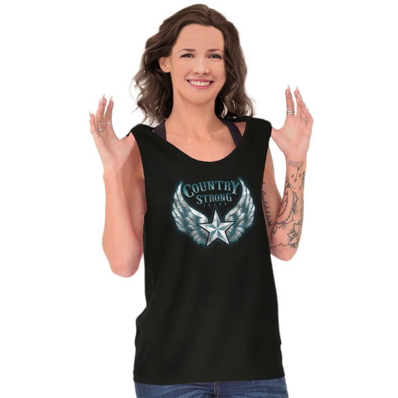 Country Strong Cute Angels Wings Star Tank Top T Shirts Men Women Brisco Brands S