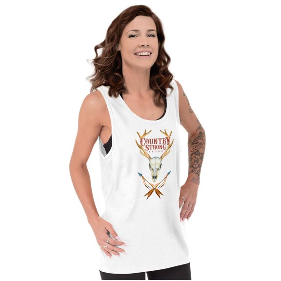 Country Strong Deer Antlers Arrows Tank Top T Shirts Men Women Brisco Brands S