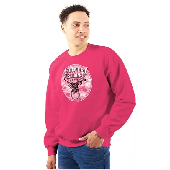 Country Strong Deer Southern Hunting Unisex Plus Fleece Graphic Sweatshirt Brisco Brands 3X