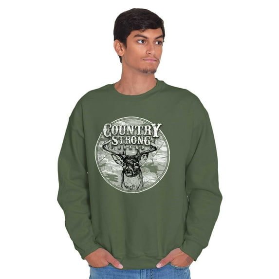 Country Strong Deer Southern Hunting Unisex Plus Fleece Graphic Sweatshirt Brisco Brands 4X