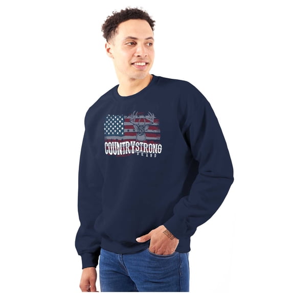 Country Strong Flag Deer Southwestern Sweatshirt for Men or Women Brisco Brands X