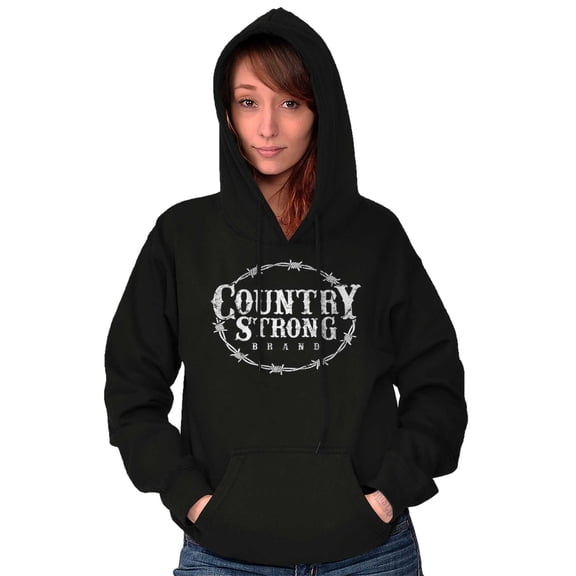 Country Strong Logo Western Cowboy Hoodie Sweatshirt Women Men Brisco Brands L