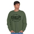 thumbnail image 1 of Country Strong Logo Western Cowboy Unisex Plus Fleece Graphic Sweatshirt Brisco Brands 2X, 1 of 5