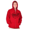 thumbnail image 1 of Country Strong Logo Western Cowboy Unisex Fleece Graphic Zip Up Hoodie Brisco Brands 3X, 1 of 5