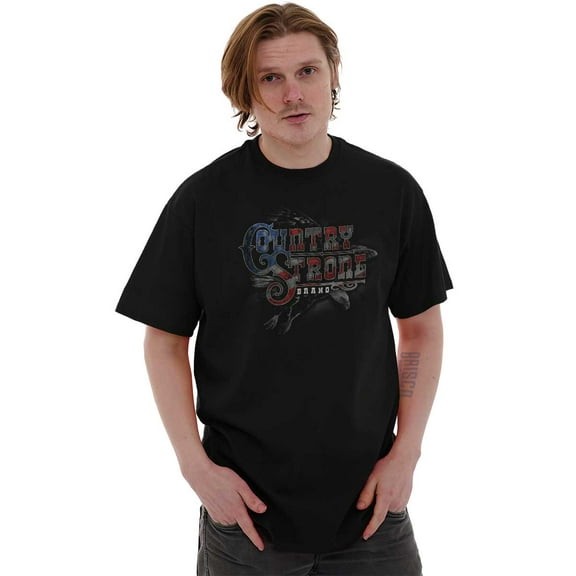 Country Strong Patriotic America Flag Men's Graphic T Shirt Tees Brisco Brands M
