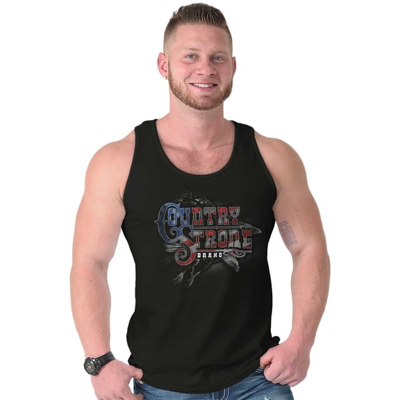 Country Strong Patriotic America Flag Tank Top T Shirts Men Women Brisco Brands X