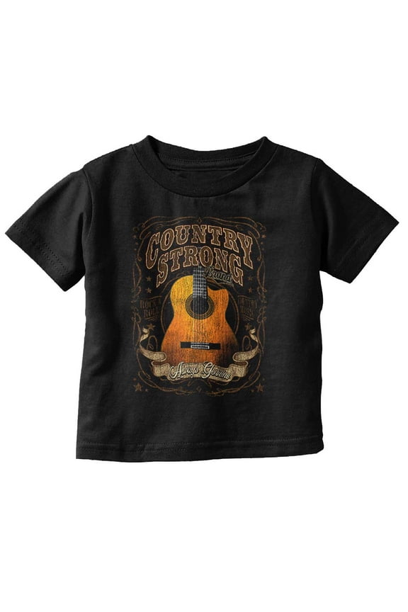 Country Strong Rock N Roll Guitar Toddler Boy Girl T Shirt Infant Toddler Brisco Brands 6M