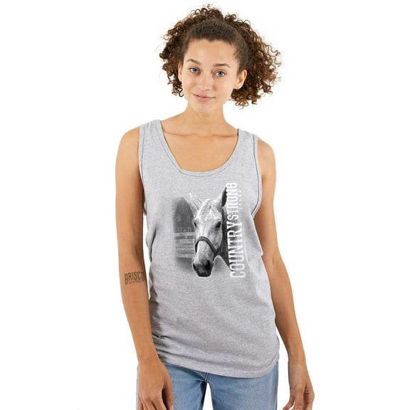 Country Strong Rodeo Western Cowgirl Tank Top Tee Shirt Women Brisco Brands S