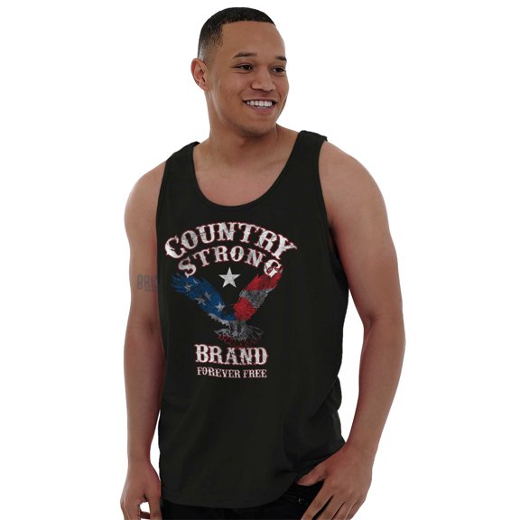Country Strong USA Bald Eagle Cowboy Tank Top T Shirts Men Women Brisco Brands X
