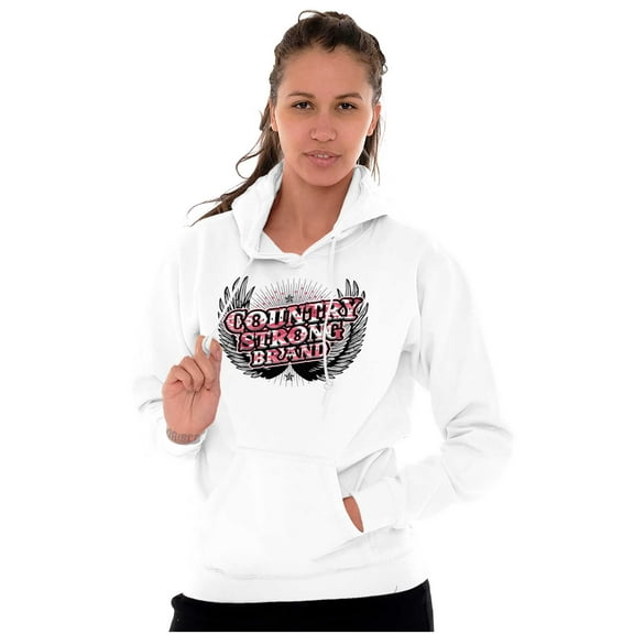 Country Strong Western Angel Wings Women Plus Size Graphic Pullover Hoodie Brisco Brands 5X