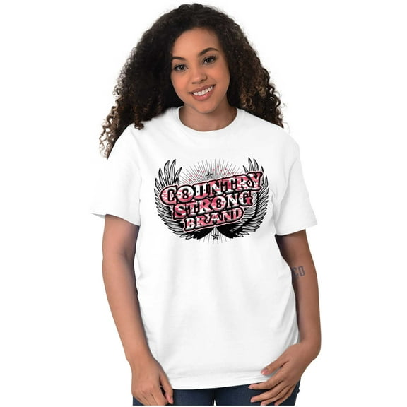 Country Strong Western Angel Wings Women's Graphic T Shirt Tees Brisco Brands L