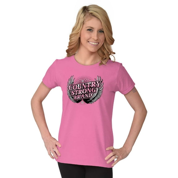 Country Strong Western Angel Wings Womens Slim Fit Graphic Tee Brisco Brands L