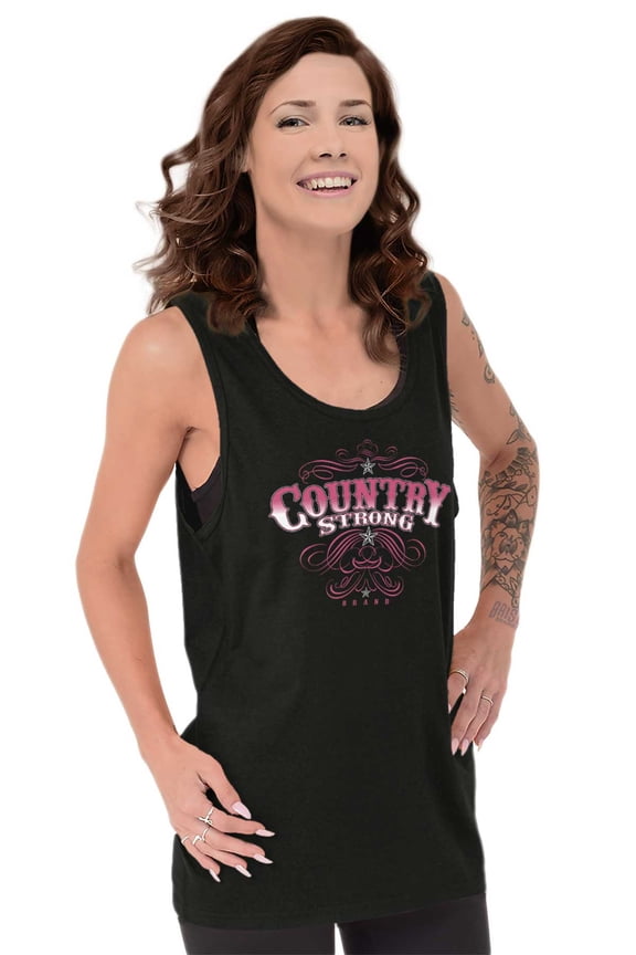 Country Strong Western Stars Cowgirl Womens Plus Size Graphic Tank Top Brisco Brands 3X