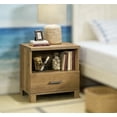 thumbnail image 1 of Country Style Bedside Table  Brown Finish Nightstand with Drawer & Open Shelf, Versatile Night Stands as Charming Side Tables for Bedroom Use, 1 of 9