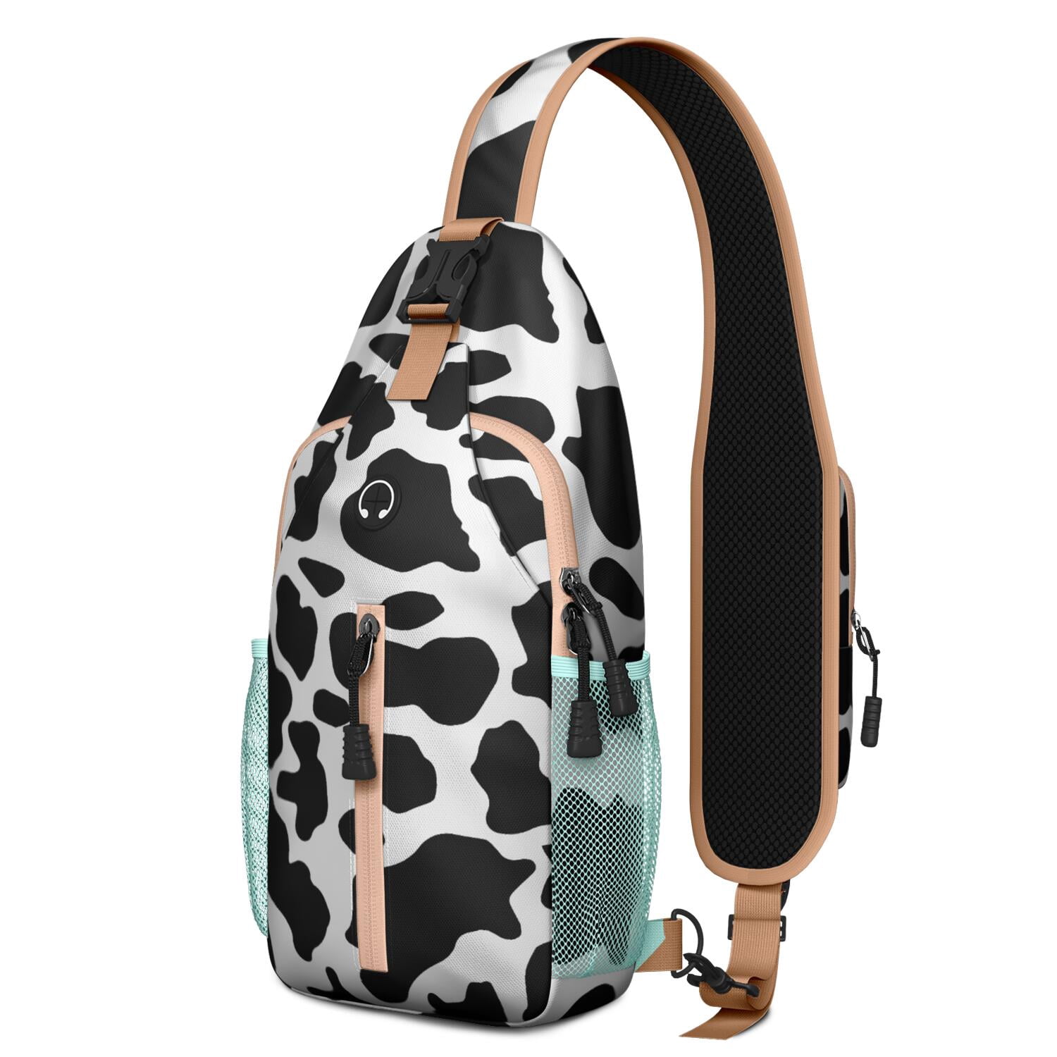 Country Style Cow Print Sling Backpack, Lightweight Crossbody Daypack ...