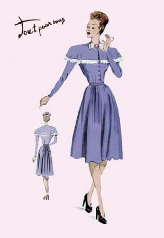 Country Style Dress 1947 Canvas Art - Unknown (12 x 18)