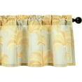 thumbnail image 1 of Country Style Farmhouse Valance, Yellow Palms Printed Linen Textured Curtains for Kitchen Window, Top Rod Pocket, 1 Panel, 52 x 18 Inches, 1 of 6