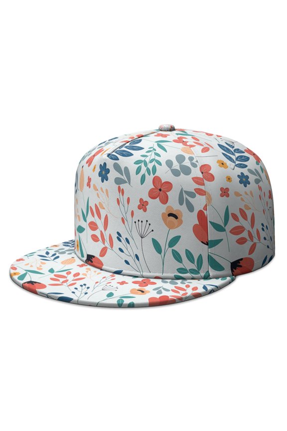 Country Style Floral Snapback - Flat Brim Baseball Hat for All