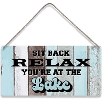Country Style Lake House Wall Decor You’re at the Lake Wooden Signs Rustic Hanging Wall Plaque Sign Home Cabin Decor Present 10x5 Inch