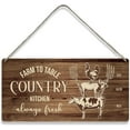 thumbnail image 1 of Country Style Wall Decor Funny Farm to Table Country Kitchen Wooden Signs Rustic Hanging Wall Plaque Sign Home Decor Present 12x6 Inch, 1 of 3