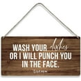 thumbnail image 1 of Country Style Wall Decor Funny Sarcastic Wash Your Dishes Wooden Signs Rustic Hanging Wall Plaque Mom Sign Home Decor Present 10x5 Inch, 1 of 3