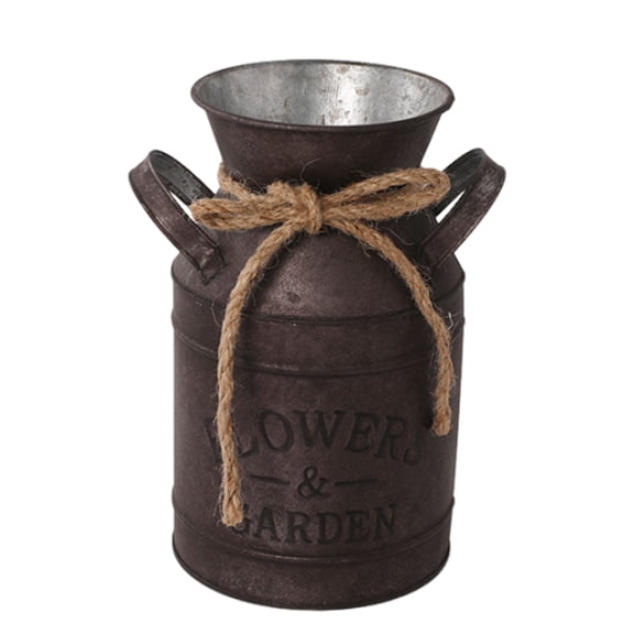 Country Styles Metal Vase, Rustics Decorative Milk Can for Homes and Garden Decoration French Country Vase
