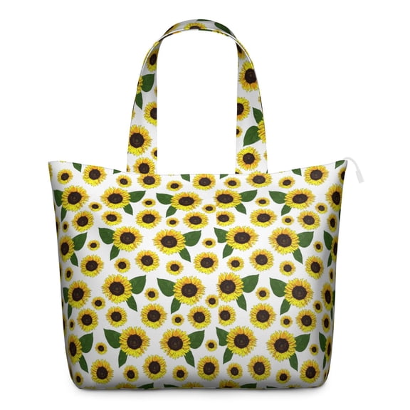 Country Sunflower Farm Theme Weekender Bag - Zippered Tote with Interior Pockets, Durable Handles, Ideal for Gym, Travel & Overnight Trips