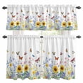 thumbnail image 1 of Country Sunflower Kitchen Curtains Valances and Tiers Set of 3 Wildflowers Butterfly Farmhouse Botanical Tier Curtains and Valance with Rod Pocket for Small Windows, 27.5"x36", 1 of 9