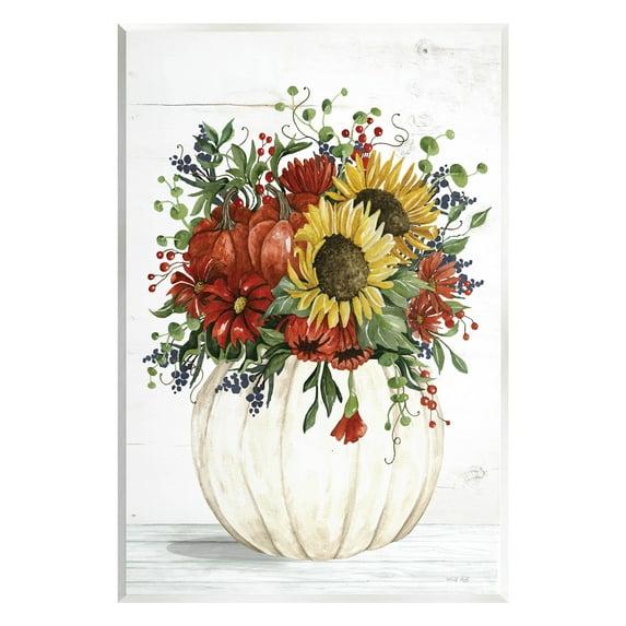 Country Sunflower Pumpkin Bouquet Botanical & Floral Graphic Art Unframed Art Print Wall Art