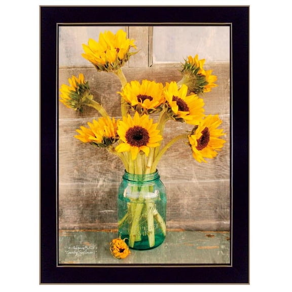 Country Sunflowers 1 by Anthony Smith Print Wall Art Wood Multi-Color