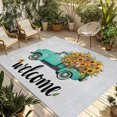 thumbnail image 1 of Country Sunflowers Outdoor Rug for Patio/Deck/Porch, Non-Slip Large Area Rug 5 x 7 Ft, Welcome Rustic Truck Floral Farmhouse Indoor Outdoor Rugs Washable Area Rugs, Camping Rug Carpet Runner, 1 of 8