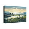 thumbnail image 1 of Country Sunrise & Greenery Landscape Wall Art, Harvest Festival Print, Framed Ready to Hang Decor for Office or Living Room, Ideal for Art Enthusiasts, 16"x12", 1 of 1