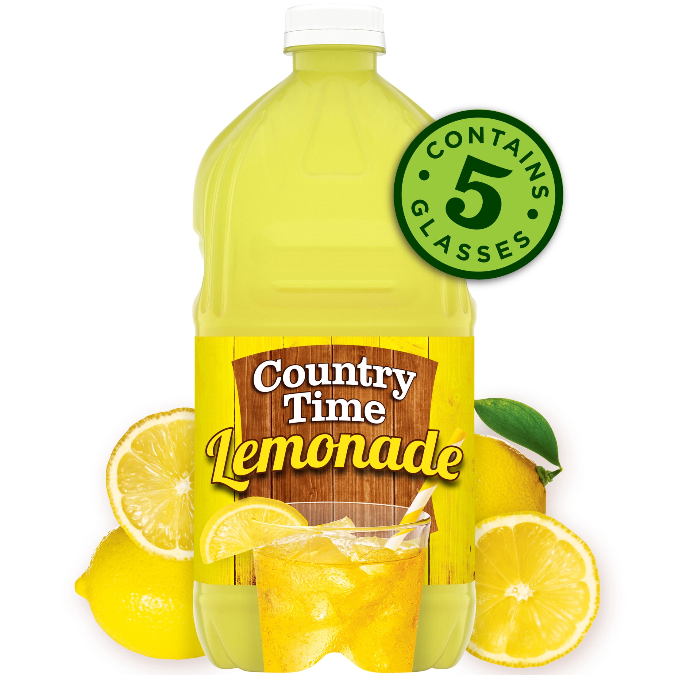 Country Time Artificially Flavored Drink, 1 Bottle, for Flavorful Hydration and Shareable Refreshment, Lemonade, No Artificial Sweeteners, Good Source of Vitamin C, 64 oz