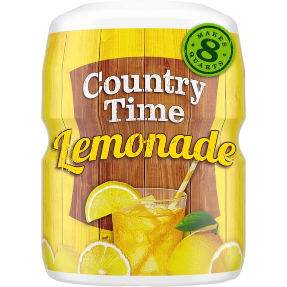Country Time Lemonade Powdered Drink Mix, 1 Canister, for Flavorful Hydration and Shareable Refreshment, Naturally Flavored with Other Natural Flavor, No Artificial Sweeteners or Flavors, 19 oz