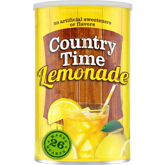 Country Time Lemonade Powdered Drink Mix, 1 Canister, for Flavorful Hydration and Shareable Refreshment, Naturally Flavored with Other Natural Flavor, No Artificial Sweeteners or Flavors, 63 oz