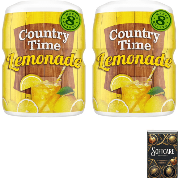 Country Time Lemonade Powdered Drink Mix, Naturally Flavored, No Artificial Sweeteners, 19 oz Canister