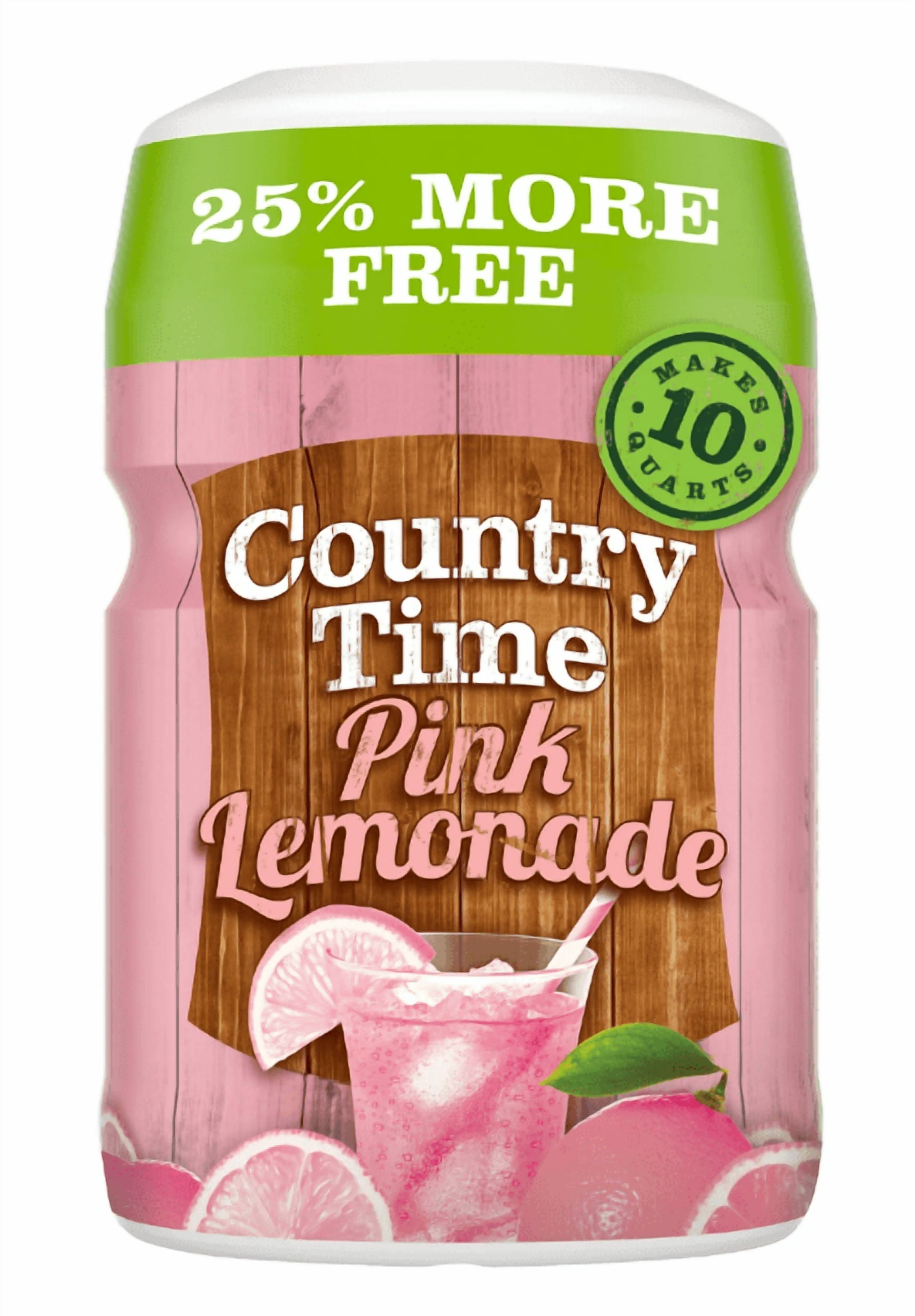 Country Time Pink Lemonade Naturally Flavored Powdered Drink Mix, 19 oz. Canister (Pack of 2)