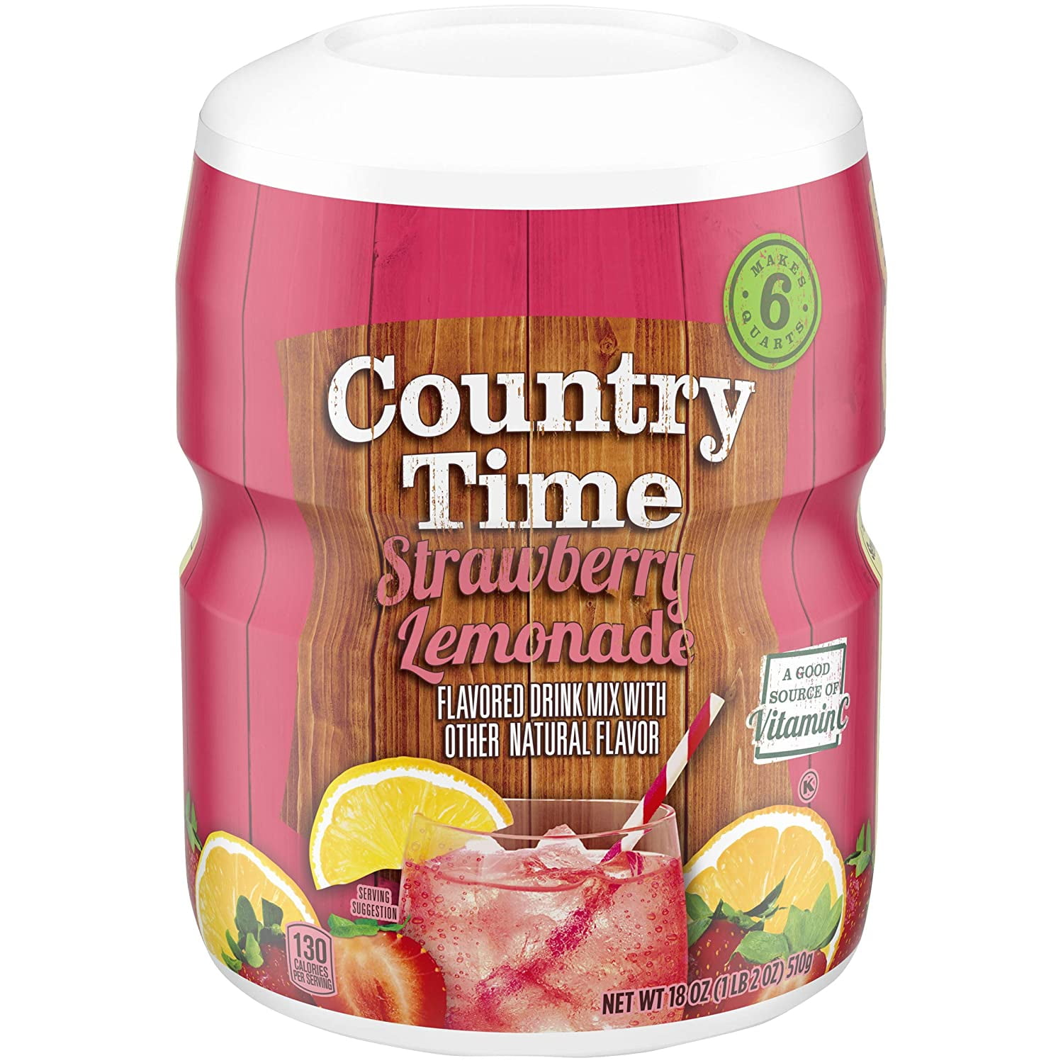 Country Time Strawberry Lemonade Drink Mix, 18 Ounce (Pack of 6)