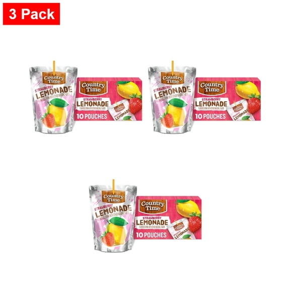 Country Time Strawberry Lemonade Juice Boxes - 10pk/6 fl oz Pouches